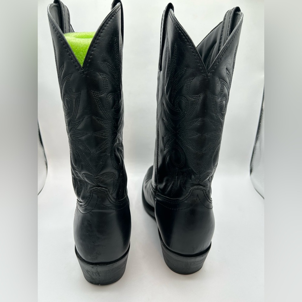 Laredo Boots 4240 Paris Lea Vamp Fox & Front Shaft Cowboy Black Leather Sz 9 - Picture 10 of 13